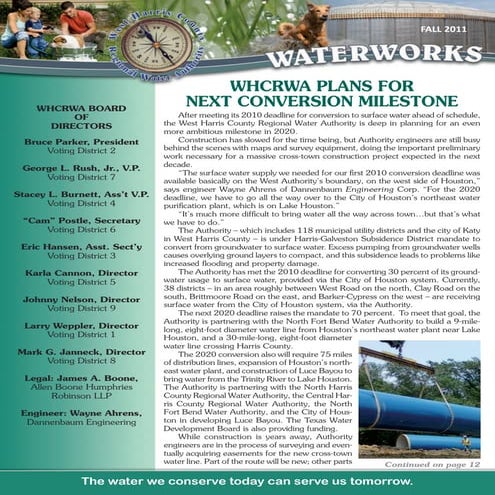 WHCRWA Fall 2011 Newsletter