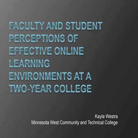 Students and Faculty – Do They Agree on What Makes an Effective Online Classr...