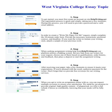 West Virginia College Essay Topic. Online assignment writing service.