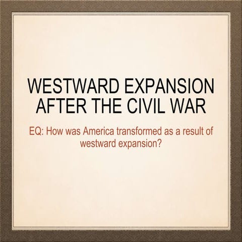 Westward expansion after the civil war