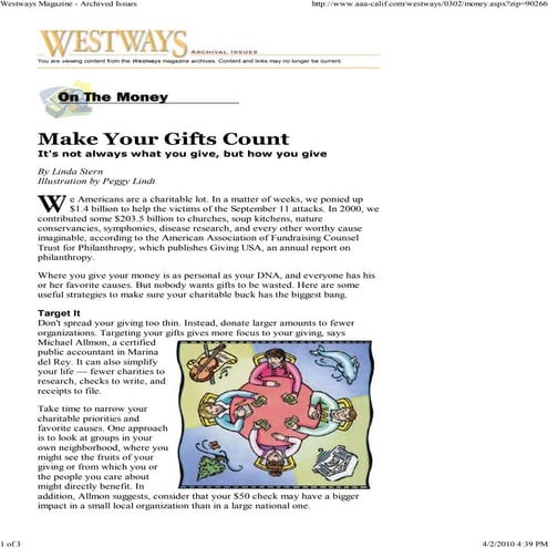 Make Your Gifts Count