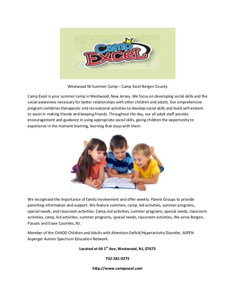 Westwood Nj Summer Camp Camp Excel Bergen County