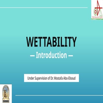 A brief Introduction into Surface Wettability