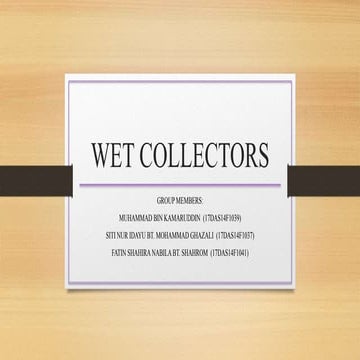 Wet collectors