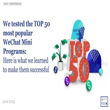 Top 50 WeChat Mini Programs - 31Ten Shanghai Digital Agency