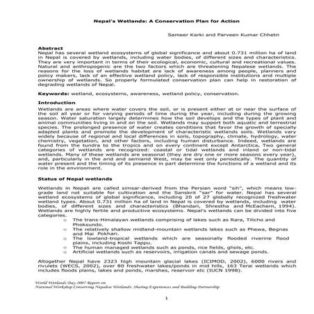 Wetlands Of  Nepal By Karki And Chhetri