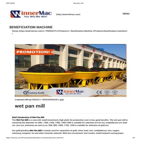 Wet pan mill | PDF