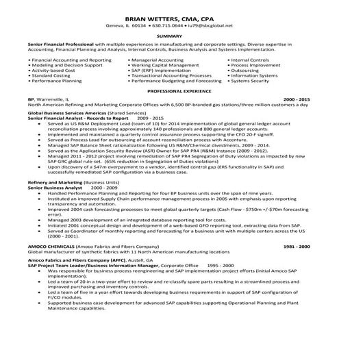 Wetters, Brian Resume October 2015