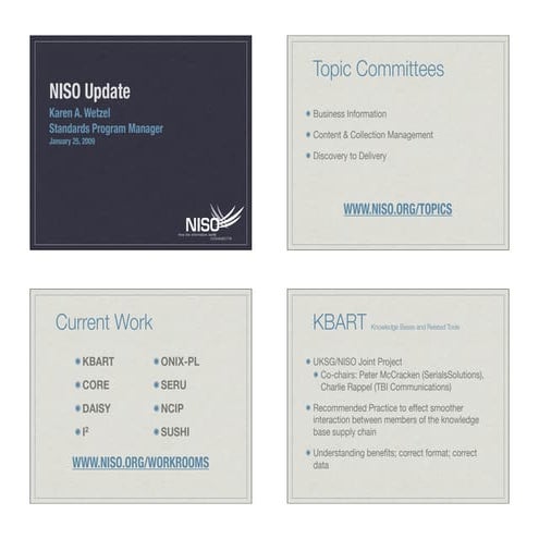 Wetzel, "Update of Topic Committees and Working Groups"