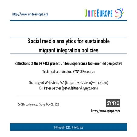 Irmgard Wetzstein, Peter Leitner: Social media analytics for sustainable migr...