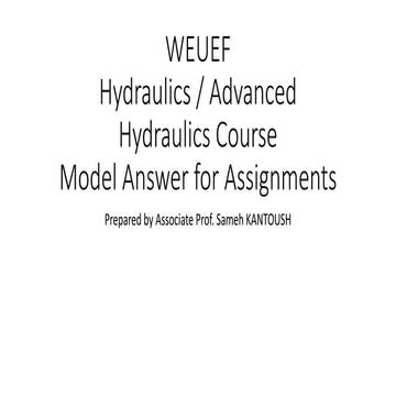 hydraulics and advanced hydraulics solved tutorials