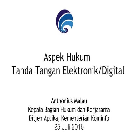 Paparan Aspek Hukum Tanda Tangan Digital 