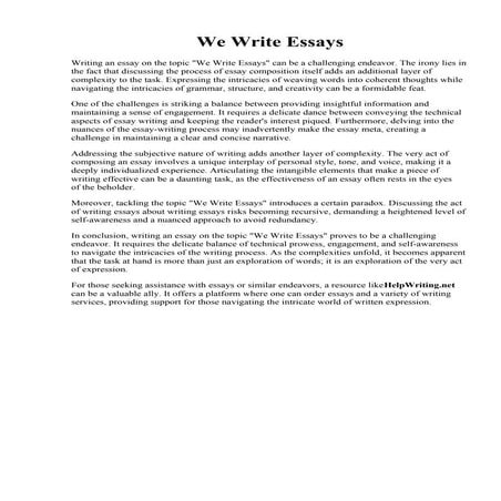 We Write Essays