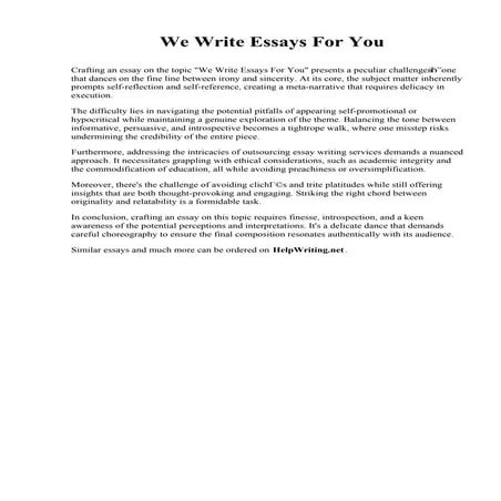 We Write Essays For You. United States Sports Academy
