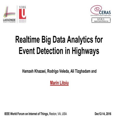 Realtime Big Data Analytics for Event Detection in Highways