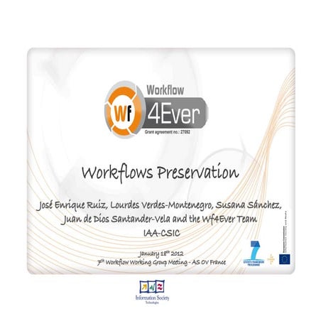 Wf4Ever: Workflow Preservation