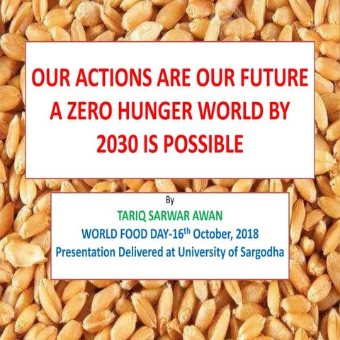 A ZERO HUNGER WORLD BY 2030