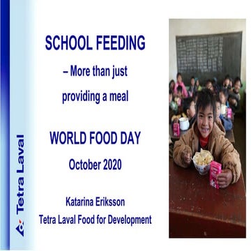 World Food Day 2020: School feeding much more than providing a meal