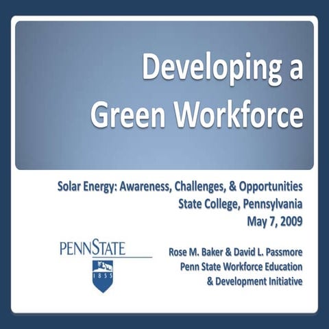 Workforce Development for Solar Jobs