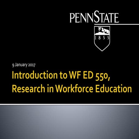 Introduction to "Research in Workforce Education," 2017