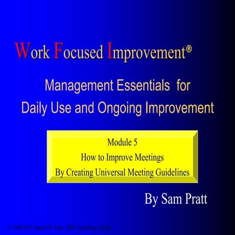Module 5: Improving Meetings at Your Organization