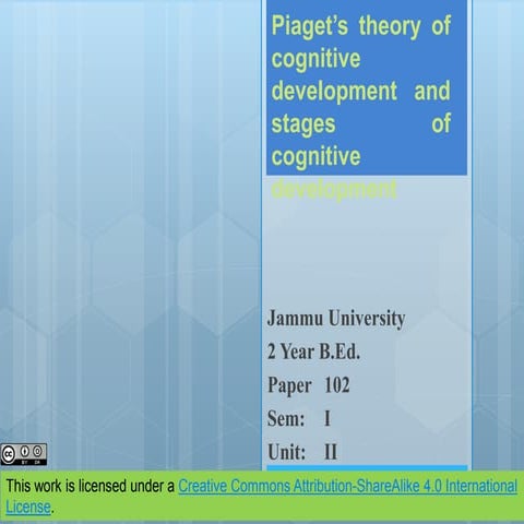 Piaget's theory of cognitive development