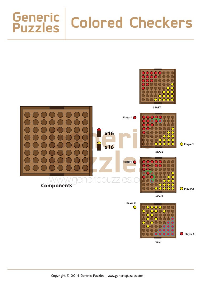 Generic Puzzles Solution Colored Checkers 5.5"