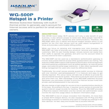 Wi-Fi Hotspot in a Printer