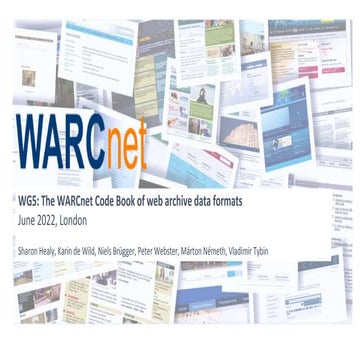The WARCnet Code Book of web archive data formats