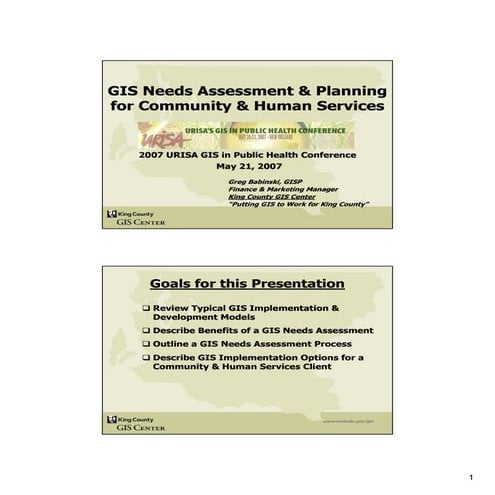 GIS Needs Assessment & Planning for Community & Human Services