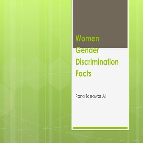 Women Gender Discrimination and Facts 