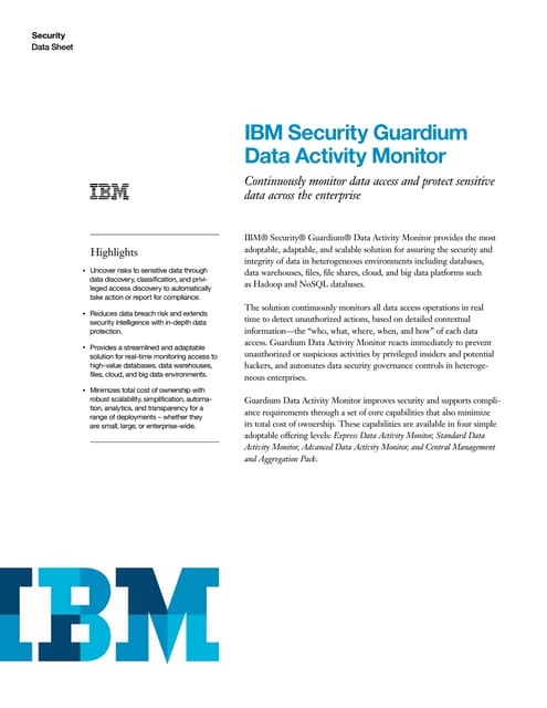 IBM Security Guardium Data Activity Monitor (Data Sheet-USEN)