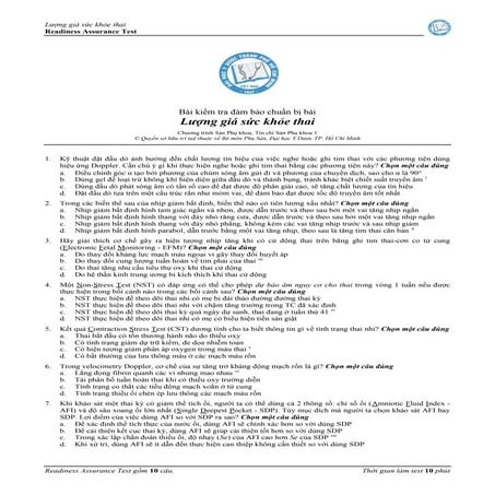 TRẮC NGHIỆM LƯỢNG GIÁ SỨC KHỎE THAI (1)