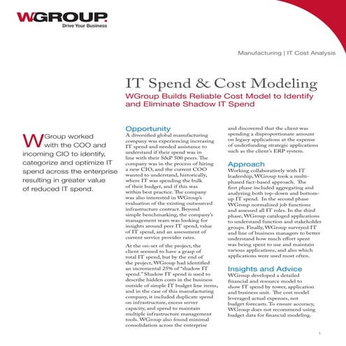 IT spend & cost modeling 