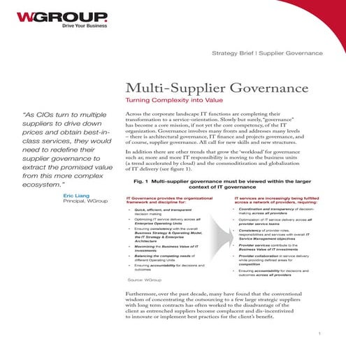 Multi-supplier governance 