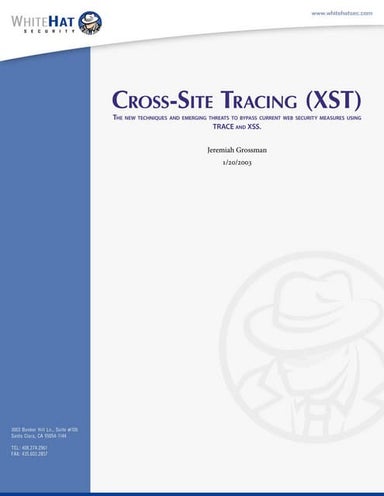 XST - Cross Site Tracing