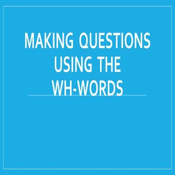 Wh words vs wh-questions