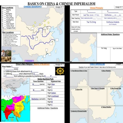 Culture study unit 1 Geography of China worksheet | PDF