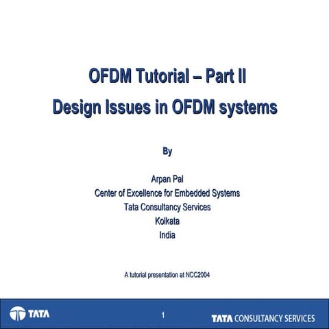 Ncc2004 ofdm tutorial   part ii-apal