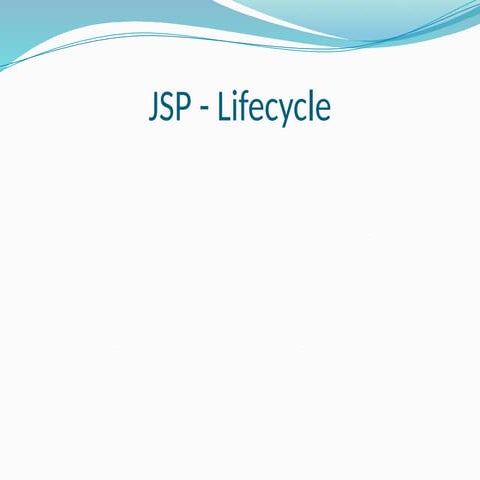 Jsp lifecycle | PPTX