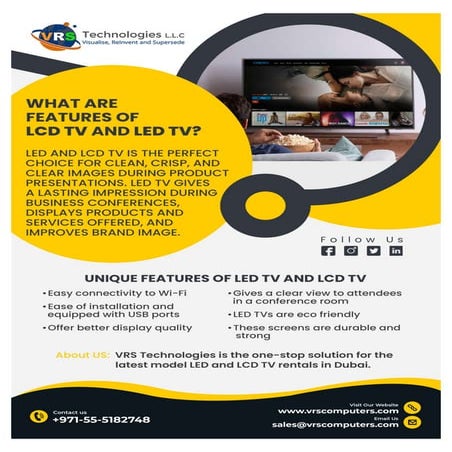 What are features of LCD TV and LED TV?