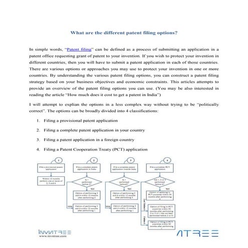 What are-the-different-patent-filing-options-invn tree | PDF