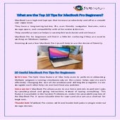 What are the Top 10 Tips for MacBook Pro Beginners?