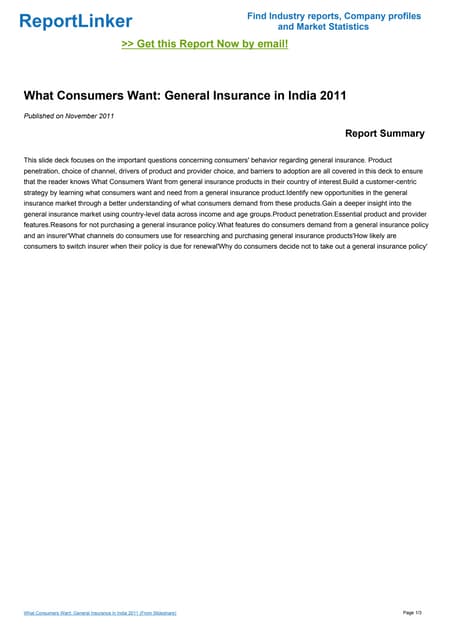 What Consumers Want: General Insura...