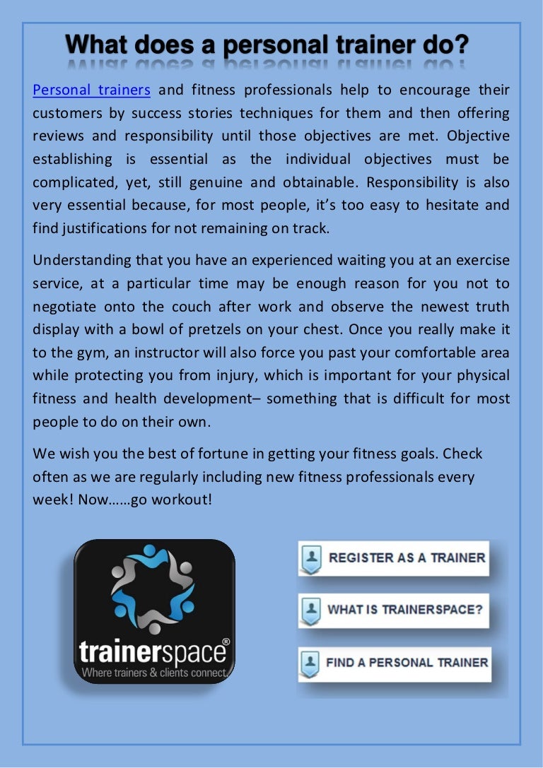 What Does a Personal Trainer Do