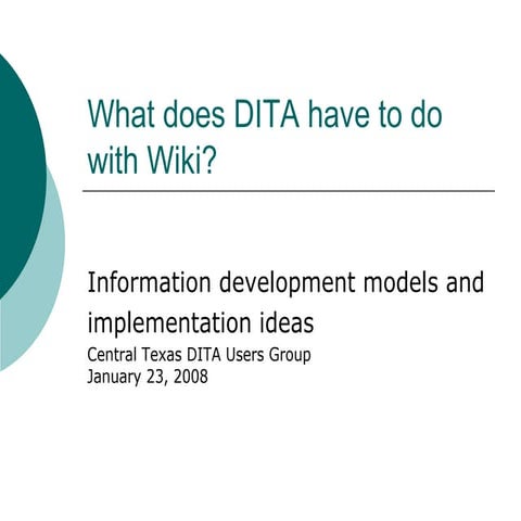 What Does DITA Have To Do With Wiki