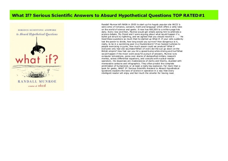 What If Serious Scientific Answers To Absurd Hypothetical Questions