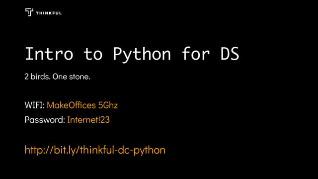 Intro to Python for Data Science