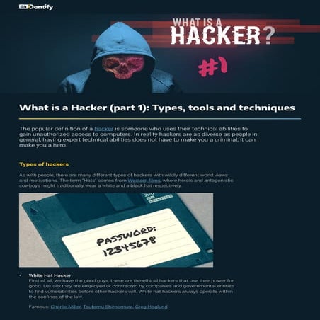 What is a Hacker (part 1): Types, tools and techniques