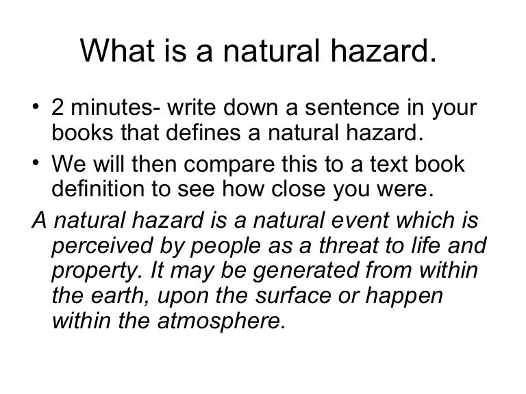 What Is A Natural Hazard